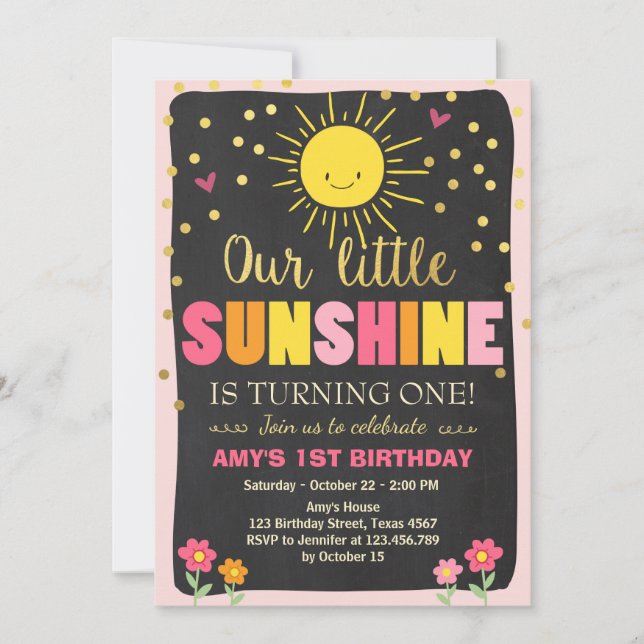Petite invitation au soleil Anniversaire Pink Gold (Devant)