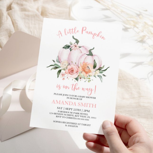 Petite invitation Baby shower Citrouille (Baby Shower Invitation)