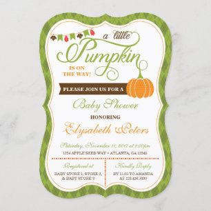 Petite Invitation Baby shower Citrouille, Automne