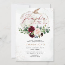 Petite Invitation Baby shower Citrouille Automne F