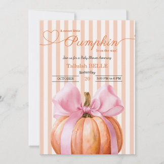 Petite invitation Baby shower Citrouille - Bow ros