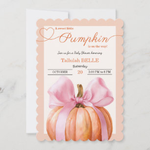 Petite invitation Baby shower Citrouille - Bow ros