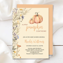 Petite invitation Baby shower Citrouille | Thème a