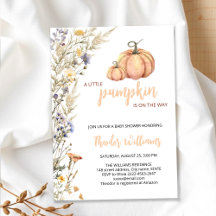 Petite invitation Baby shower Citrouille | Thème a