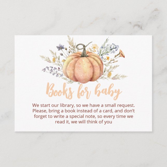 Petite invitation Baby shower Citrouille | Thème a (Devant)