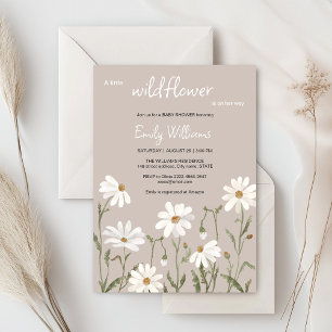Petite invitation baby shower de marguerite fleur