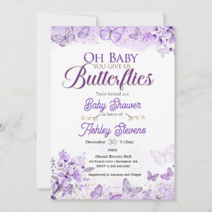 Petite invitation baby shower papillon