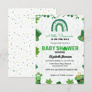 Petite invitation baby shower shamrock