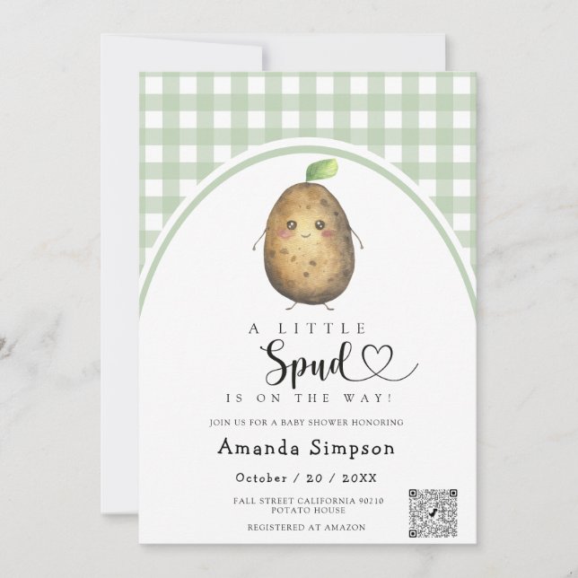 Petite Invitation Baby shower Spud (Devant)