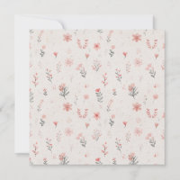 Petite invitation carrée à motif floral