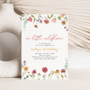 Petite invitation d'anniversaire Fleur sauvage   A