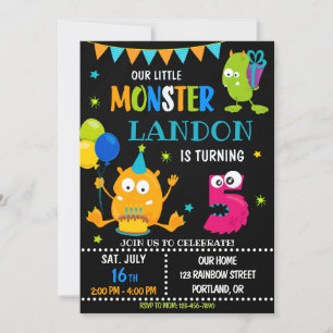 Petite invitation d'anniversaire monstre garçon