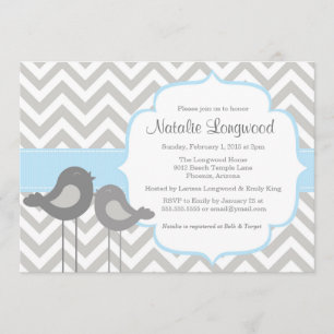 Petite invitation de baby shower de Chevron
