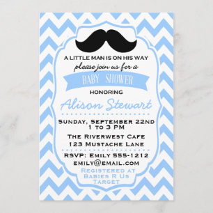 Petite invitation de baby shower de chevron de