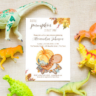 Petite invitation de baby shower de chute de dinos