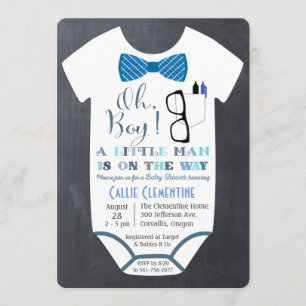 Petite invitation de baby shower de cravate d'arc