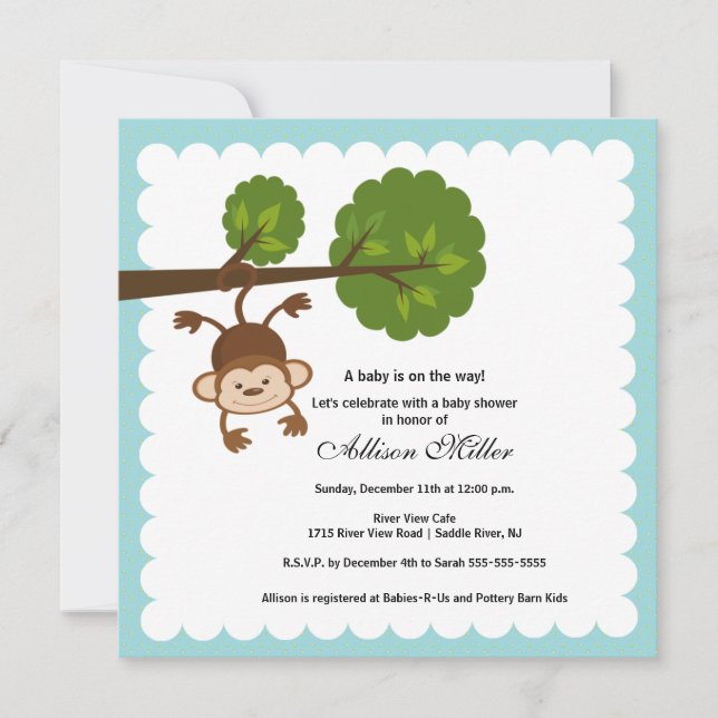 Petite invitation de baby shower de garçon de (Devant)