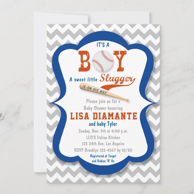 Petite invitation de baby shower de garçon de (Devant)