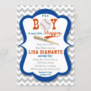 Petite invitation de baby shower de garçon de