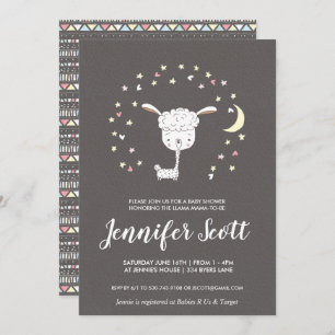 Petite invitation de baby shower de lama