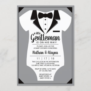 Petite invitation de baby shower de monsieur,