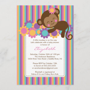 Petite invitation de baby shower de singe