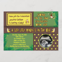 Petite invitation de baby shower de singe