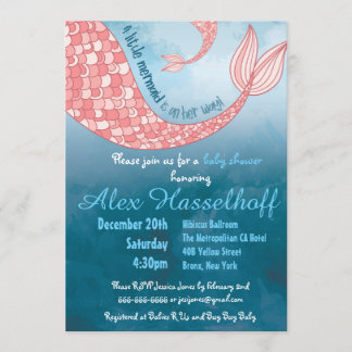 Petite invitation de baby shower de sirène