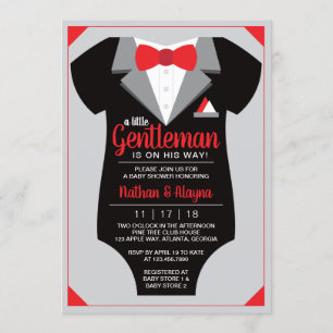 Petite invitation de Baby shower Gentleman, Tuxedo