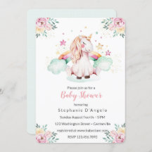 Petite Invitation de Baby shower Unicorn