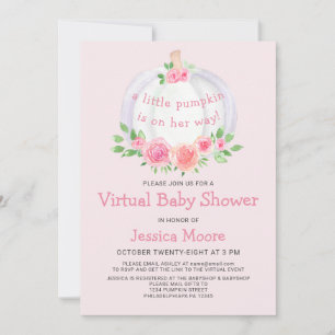 Petite invitation de Baby shower virtuel rose Citr
