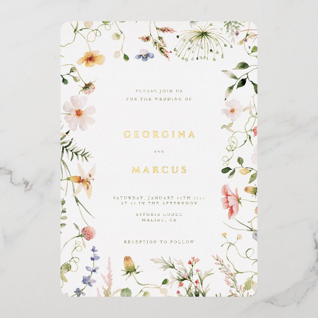 Petite invitation de mariage de jardin (Recto)