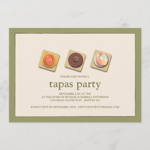 Petite invitation de partie de Tapas de trio de