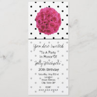 Petite Invitation de Pois noirs / Roses
