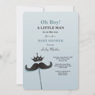 Petite invitation de prince baby shower