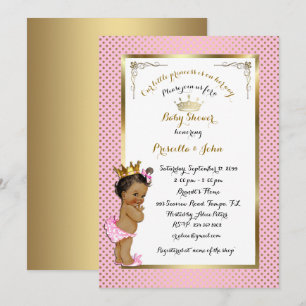 Petite invitation de princesse baby shower, à la