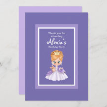 Petite invitation de princesse blanche et violette