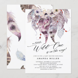 Petite Invitation d'un Baby shower sauvage