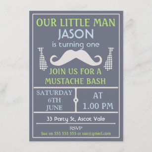 De Moustache Invitations D Anniversaire Et Modeles D Invitation Zazzle