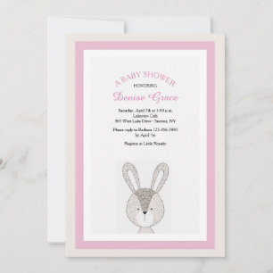 Petite invitation lapin rose