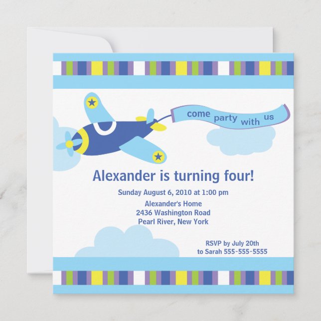 Petite invitation mignonne de fête d'anniversaire (Devant)