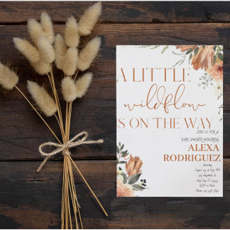 Petite invitation pour Baby shower Floral Boho Lit