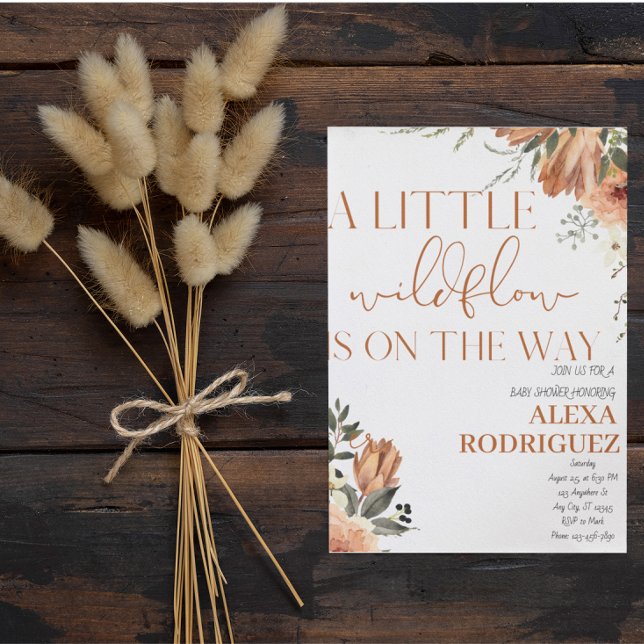 Petite invitation pour Baby shower Floral Boho Lit (Créateur téléchargé)