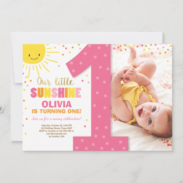 Petite invitation pour l'anniversaire du soleil Le (Devant)