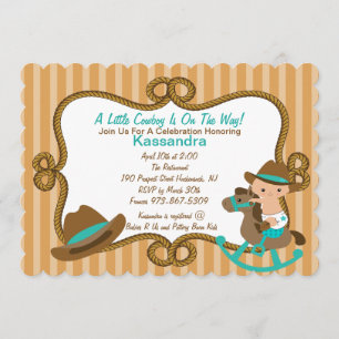 Petite invitation verte occidentale de baby shower