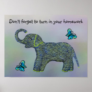 Petite Jade Elephant Classroom Motivational Poster