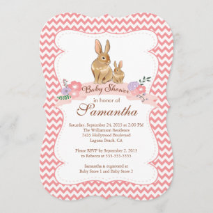 Petite lapin Lapin Girl Baby Shower Invitations