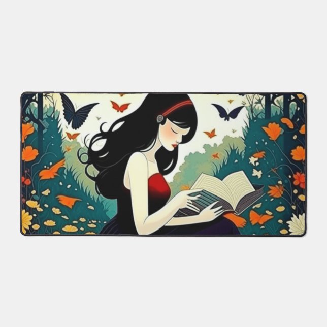 Petite lecture livre romantique, oiseaux, feuille, (Recto)