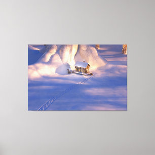 Petite maison dans la toile de neige Imprimer