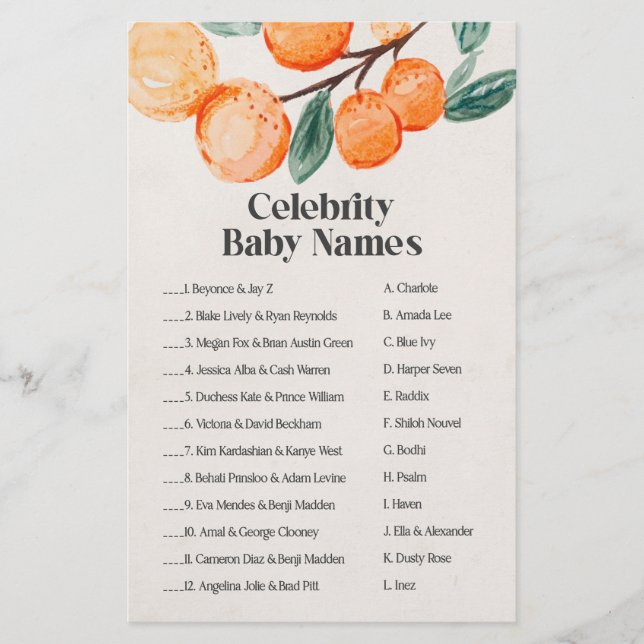 petite mignonne baby shower célébrité bébé jeu de  (Devant)